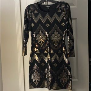 3/4 length sleeve mini dress